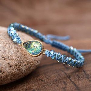Natural Crystal Opal Beaded Healing Reiki Balance Women Handmade Bracelet Gifts